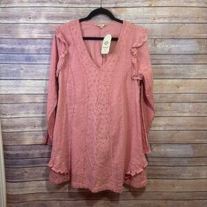 Anandas Boho Pink Dress Size Large NWT